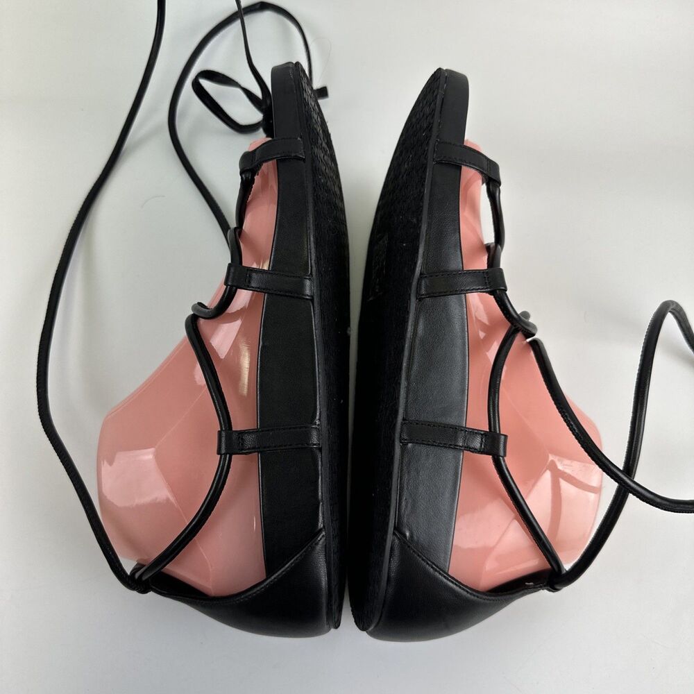 MICHAEL Michael Kors Vero Lace Up Gladiator Sandal Flat Black Leather Womens 9 - Picture 7 of 14